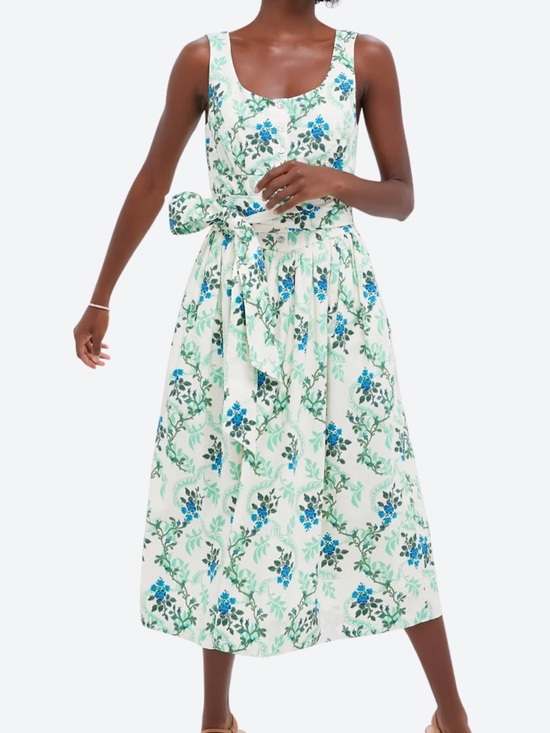 Tuckernuck Dresses & Skirts - Tuckernuck Sophie Midi Dress Cerulean Vine in Victorian Lattice Floral NEW $328